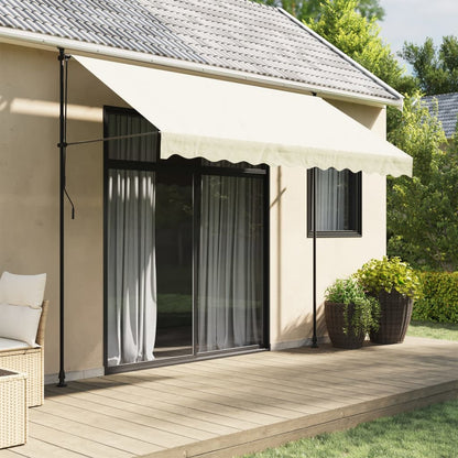 Retractable Awning Cream 300x150 cm Fabric and Steel