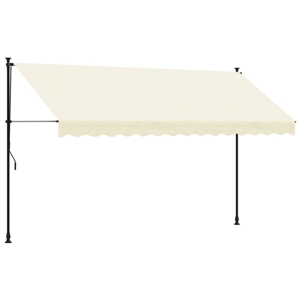 Retractable Awning Cream 350x150 cm Fabric and Steel