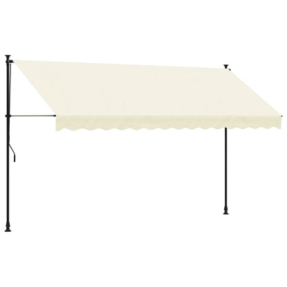 Retractable Awning Cream 350x150 cm Fabric and Steel