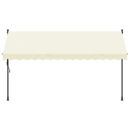 Retractable Awning Cream 350x150 cm Fabric and Steel