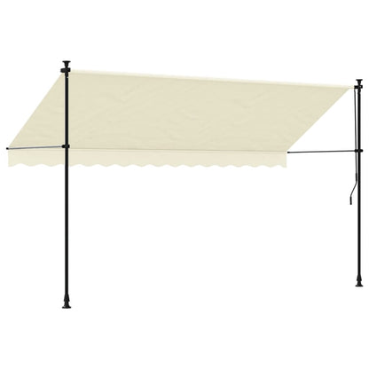 Retractable Awning Cream 350x150 cm Fabric and Steel