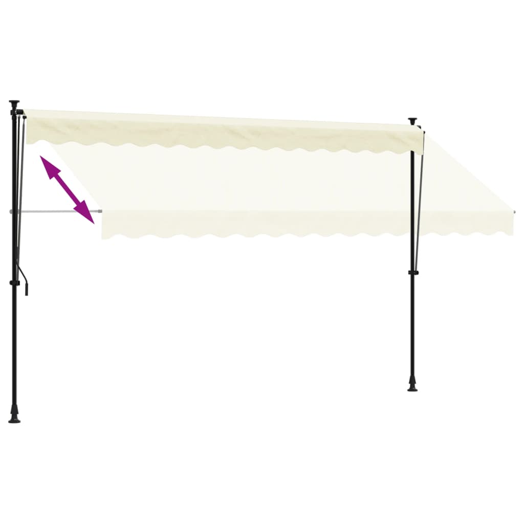 Retractable Awning Cream 350x150 cm Fabric and Steel