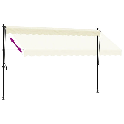 Retractable Awning Cream 350x150 cm Fabric and Steel