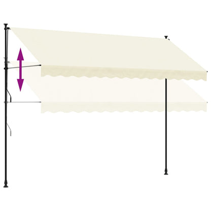 Retractable Awning Cream 350x150 cm Fabric and Steel
