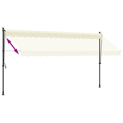 Retractable Awning Cream 400x150 cm Fabric and Steel