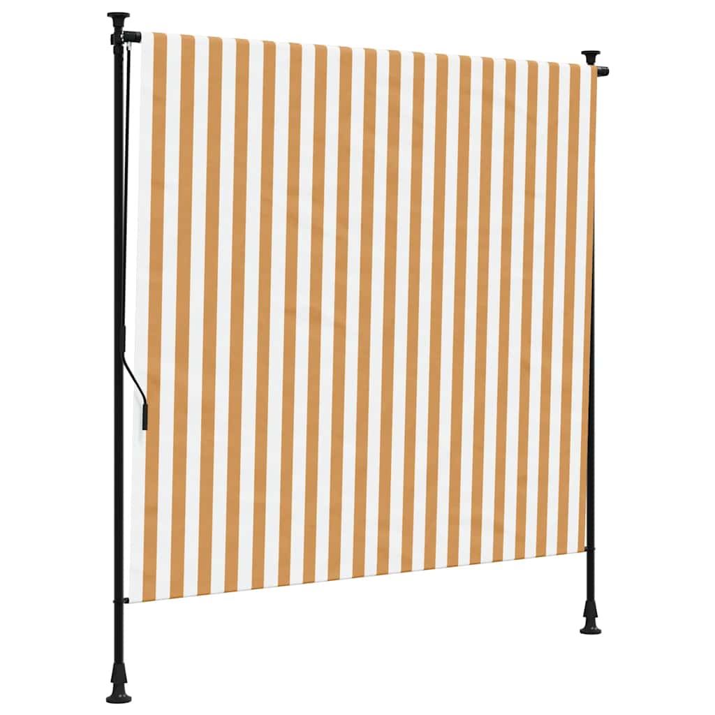 Outdoor Roller Blind Orange and White 150x270 cm Fabric&Steel