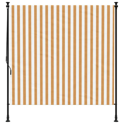 Outdoor Roller Blind Orange and White 150x270 cm Fabric&Steel