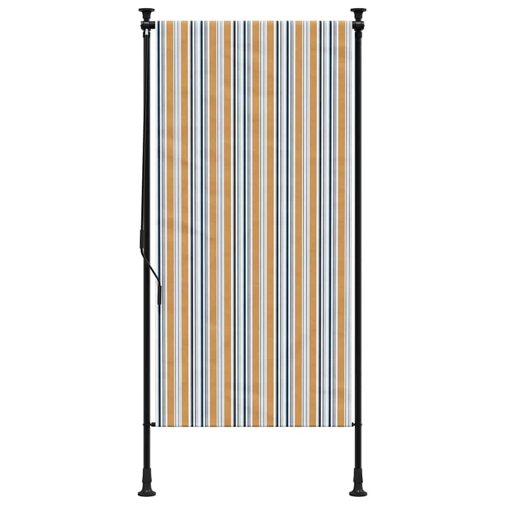 Outdoor Roller Blind Yellow and White 120x270 cm Fabric&Steel