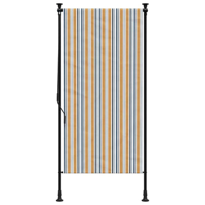 Outdoor Roller Blind Yellow and White 120x270 cm Fabric&Steel