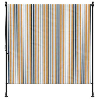 Outdoor Roller Blind Yellow and White 150x270 cm Fabric&Steel