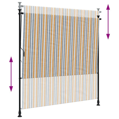 Outdoor Roller Blind Yellow and White 150x270 cm Fabric&Steel