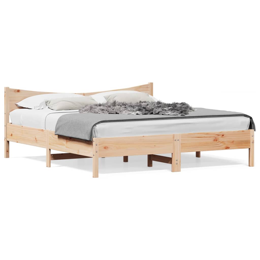 Bed Frame without Mattress 200x200 cm Solid Wood Pine