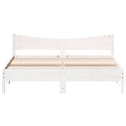 Bed Frame without Mattress White 180x200 cm Super King Solid Wood Pine