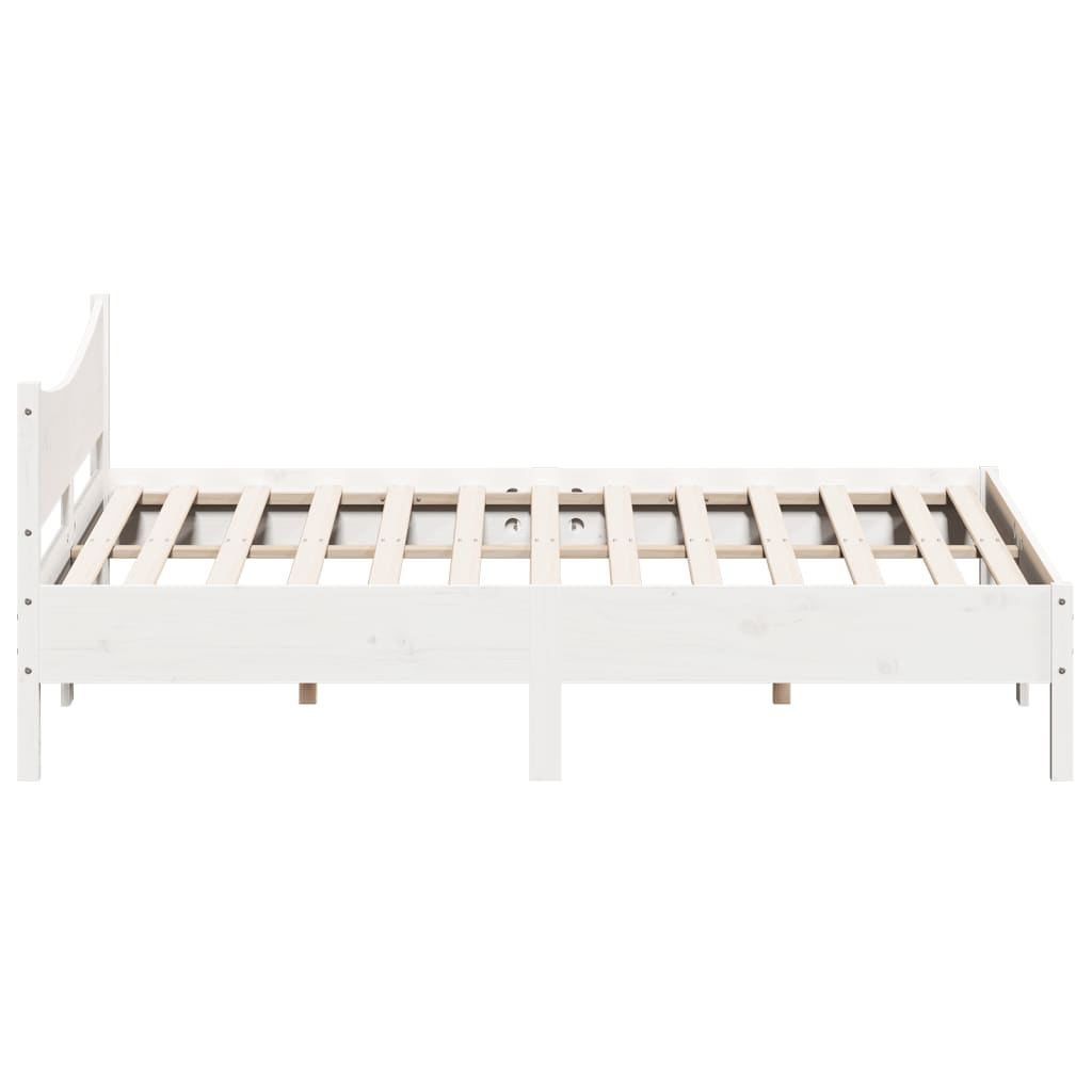 Bed Frame without Mattress White 180x200 cm Super King Solid Wood Pine