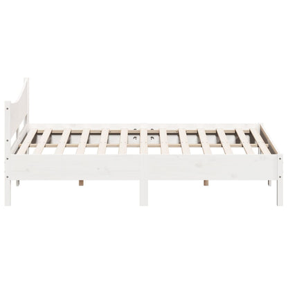 Bed Frame without Mattress White 180x200 cm Super King Solid Wood Pine