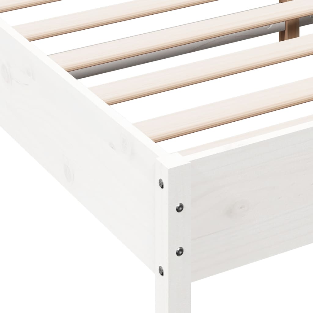 Bed Frame without Mattress White 180x200 cm Super King Solid Wood Pine