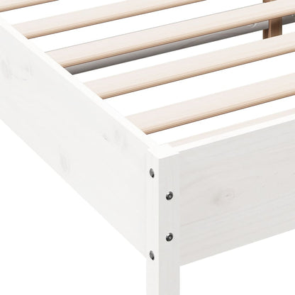 Bed Frame without Mattress White 180x200 cm Super King Solid Wood Pine