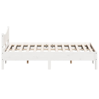 Bed Frame without Mattress White 160x200 cm Solid Wood Pine