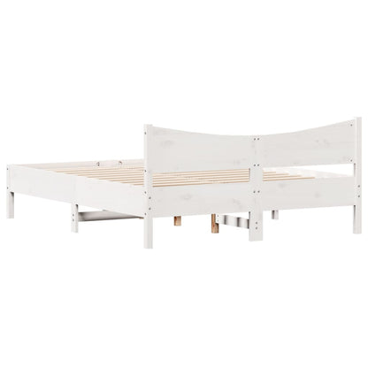 Bed Frame without Mattress White 160x200 cm Solid Wood Pine