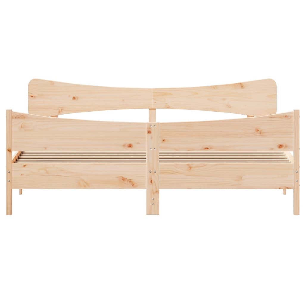 Bed Frame without Mattress 200x200 cm Solid Wood Pine