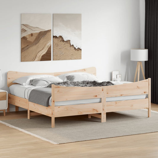 Bed Frame without Mattress 200x200 cm Solid Wood Pine