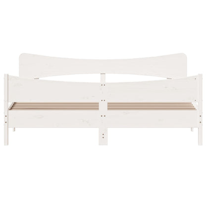 Bed Frame without Mattress White 180x200 cm Super King Solid Wood Pine