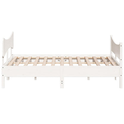 Bed Frame without Mattress White 180x200 cm Super King Solid Wood Pine