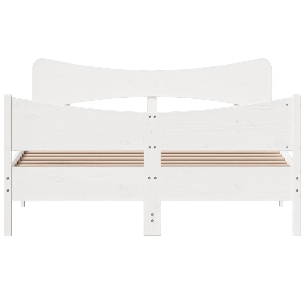 Bed Frame without Mattress White 160x200 cm Solid Wood Pine