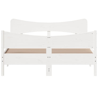 Bed Frame without Mattress White 160x200 cm Solid Wood Pine
