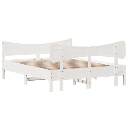 Bed Frame without Mattress White 160x200 cm Solid Wood Pine