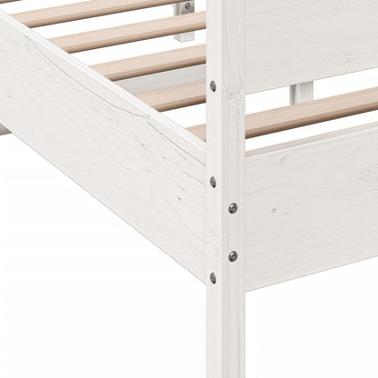 Bed Frame without Mattress White 160x200 cm Solid Wood Pine