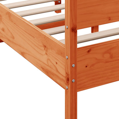 Bed Frame without Mattress Wax Brown 160x200 cm Solid Wood Pine