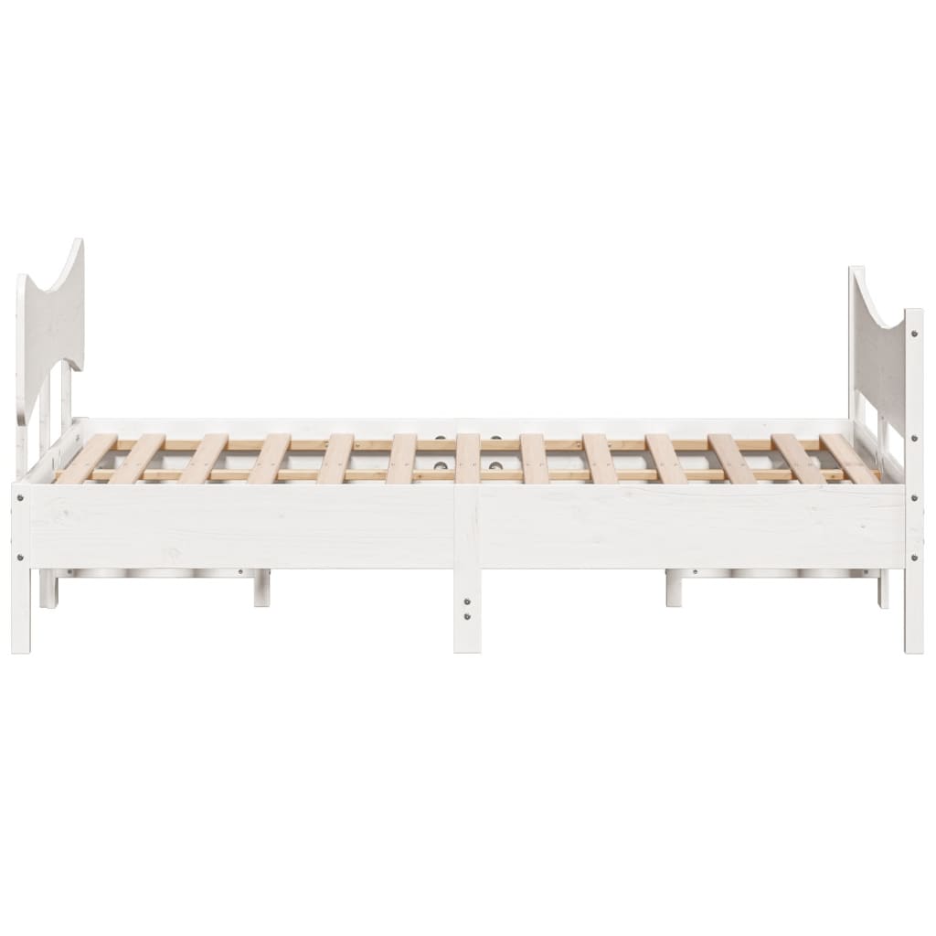 Bed Frame without Mattress White 140x200 cm Solid Wood Pine