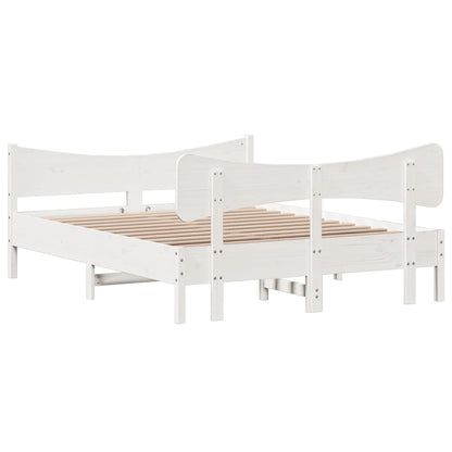 Bed Frame without Mattress White 140x200 cm Solid Wood Pine