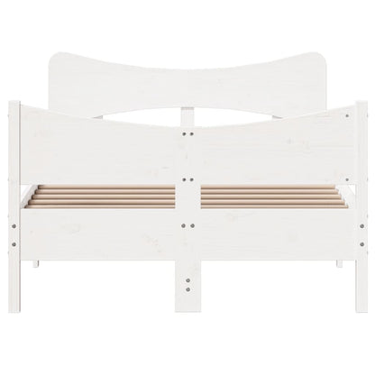 Bed Frame without Mattress White 120x200 cm Solid Wood Pine