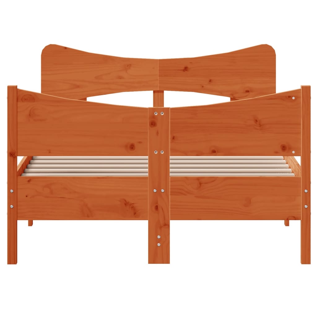 Bed Frame without Mattress Wax Brown 120x200 cm Solid Wood Pine