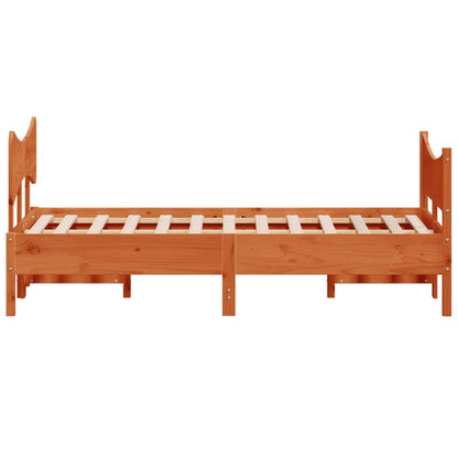 Bed Frame without Mattress Wax Brown 120x200 cm Solid Wood Pine