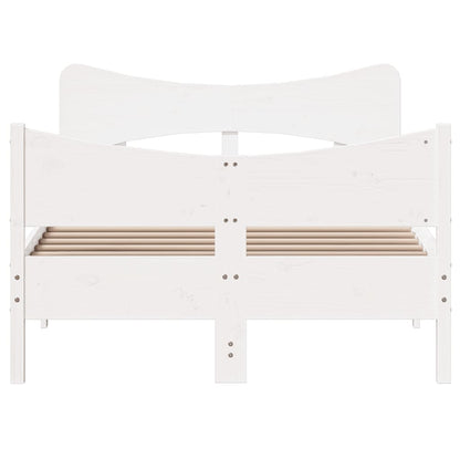 Bed Frame without Mattress White 120x190 cm Small Double Solid Wood Pine
