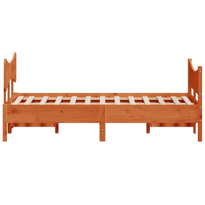 Bed Frame without Mattress Wax Brown 120x190 cm Small Double Solid Wood Pine