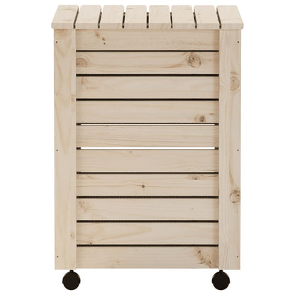 Laundry Basket with Wheels RANA 45x45x64 cm Solid Wood Pine