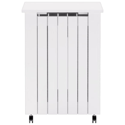 Laundry Basket with Wheels RANA White 45x45x64 cm Solid Wood Pine