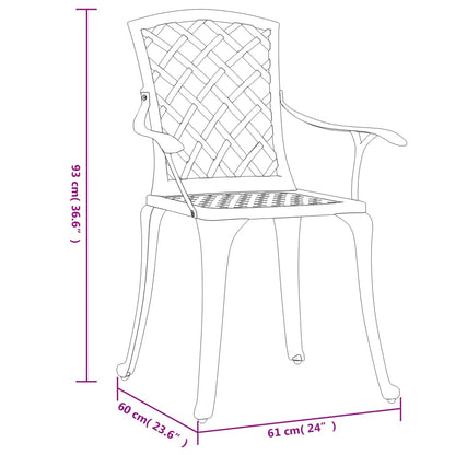 Garden Chairs 6 pcs Cast Aluminium Black