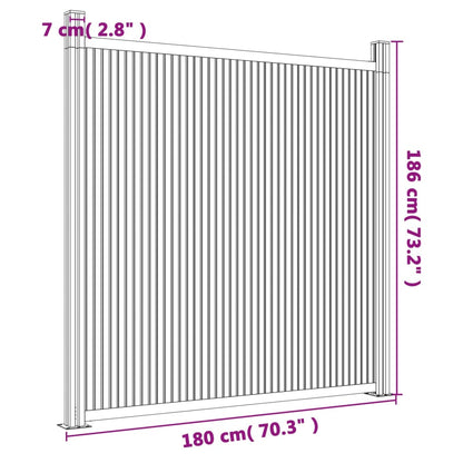 Fence Panel WPC Grey 180x186 cm