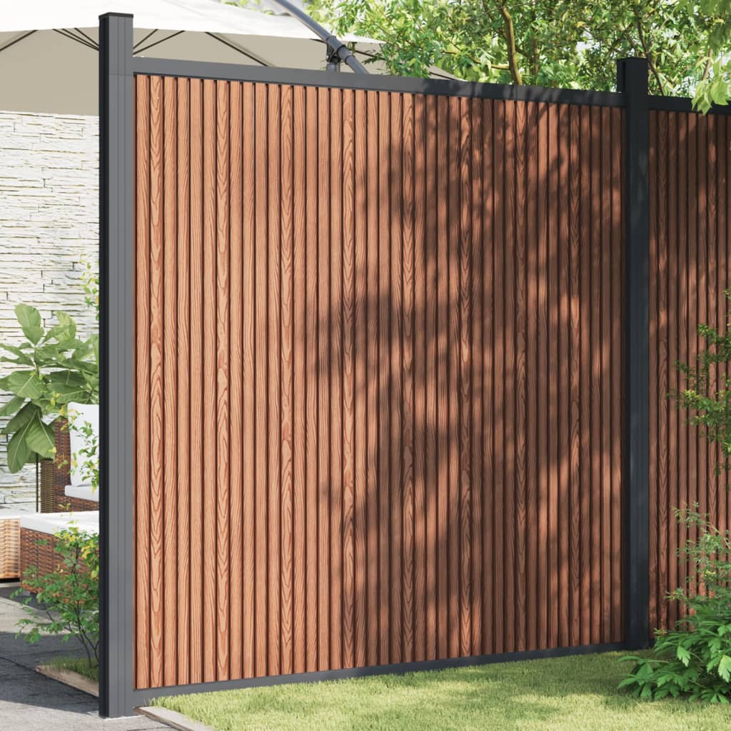 Fence Panel WPC Brown 180x186 cm