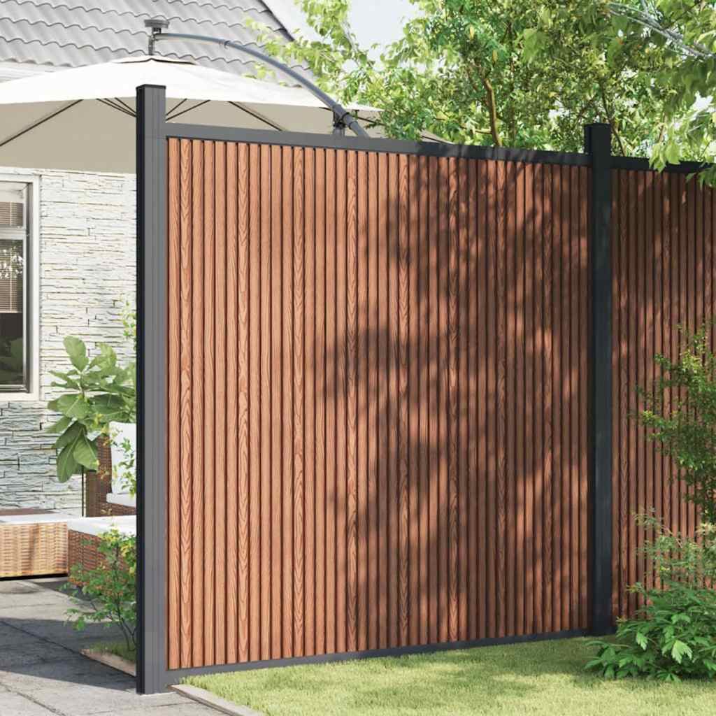 Fence Panel WPC Brown 173x186 cm