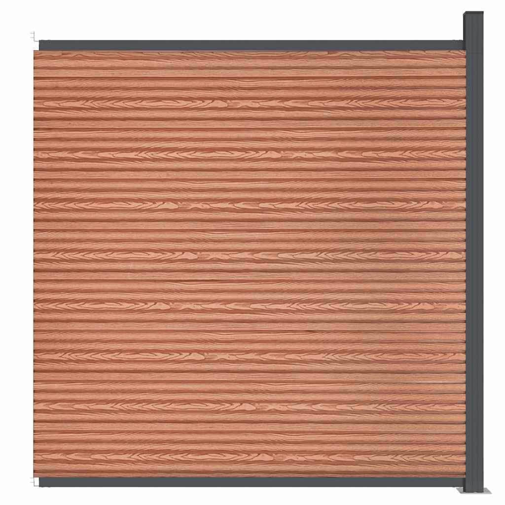 Fence Panel WPC Brown 173x186 cm