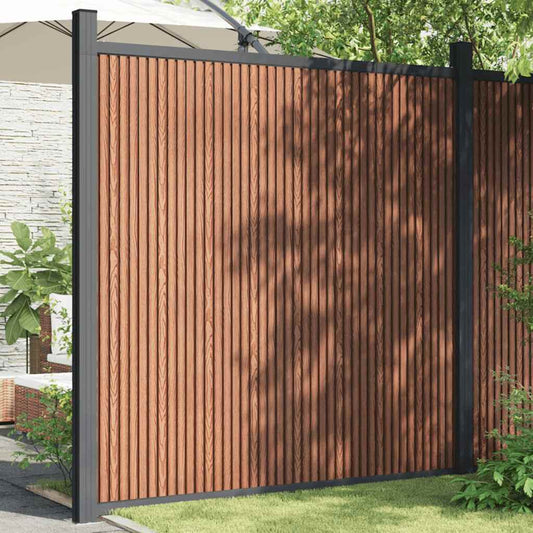 Fence Panel WPC Brown 173x186 cm