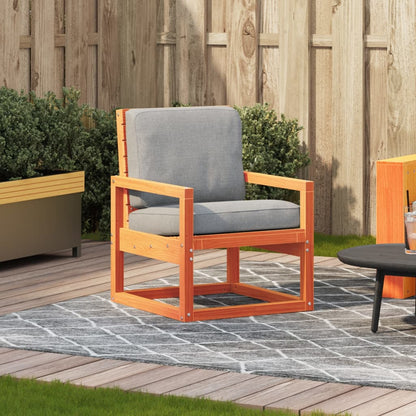 Garden Chair Wax Brown 57.5x63x76 cm Solid Wood Pine