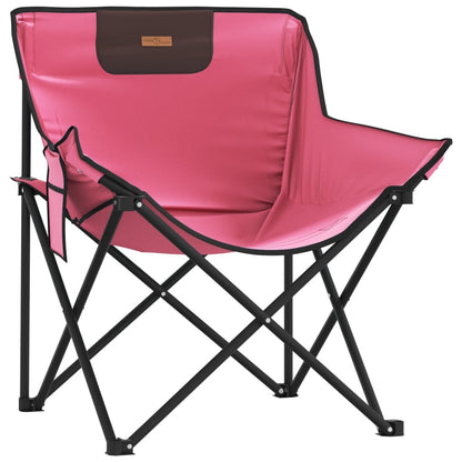 Camping Chairs with Pocket Foldable 2 pcs Pink