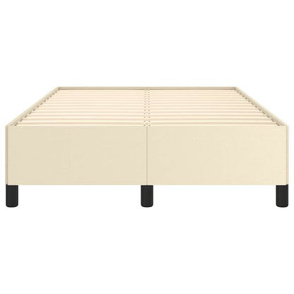 Bed Frame without Mattress Cream 120x190 cm Small Double Faux Leather